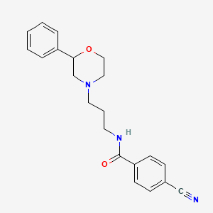 molecular formula C21H23N3O2 B2435757 4-cyano-N-(3-(2-phenylmorpholino)propyl)benzamide CAS No. 954046-91-4