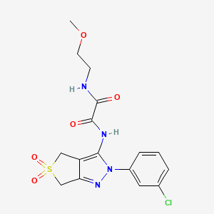 N1-(2-(3-chlorophenyl)-5,5-dioxido-4,6-dihydro-2H-thieno[3,4-c]pyrazol-3-yl)-N2-(2-methoxyethyl)oxalamide
