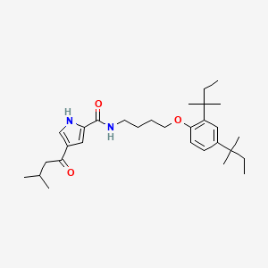 molecular formula C30H46N2O3 B2435768 N-{4-[2,4-二(叔戊基)苯氧基]丁基}-4-(3-甲基丁酰基)-1H-吡咯-2-甲酰胺 CAS No. 692737-07-8