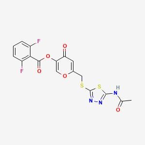 6-(((5-acetamido-1,3,4-thiadiazol-2-yl)thio)methyl)-4-oxo-4H-pyran-3-yl 2,6-difluorobenzoate