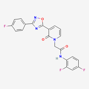 molecular formula C21H13F3N4O3 B2435775 N-(2,4-二氟苯基)-2-(3-(3-(4-氟苯基)-1,2,4-恶二唑-5-基)-2-氧代吡啶-1(2H)-基)乙酰胺 CAS No. 1251544-91-8