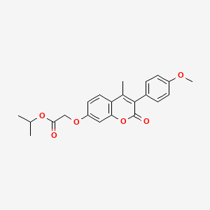 molecular formula C22H22O6 B2435780 Methylethyl 2-[3-(4-methoxyphenyl)-4-methyl-2-oxochromen-7-yloxy]acetate CAS No. 869079-85-6