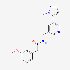 molecular formula C19H20N4O2 B2435786 N-((5-(1-méthyl-1H-pyrazol-5-yl)pyridin-3-yl)méthyl)-2-(3-méthoxyphényl)acétamide CAS No. 2034308-36-4