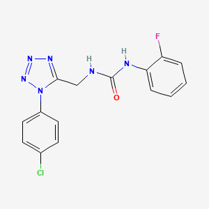molecular formula C15H12ClFN6O B2435788 1-((1-(4-chlorophenyl)-1H-tetrazol-5-yl)methyl)-3-(2-fluorophenyl)urea CAS No. 941875-72-5