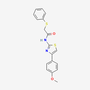 molecular formula C18H16N2O2S2 B2435791 N-(4-(4-メトキシフェニル)チアゾール-2-イル)-2-(フェニルチオ)アセトアミド CAS No. 898438-73-8