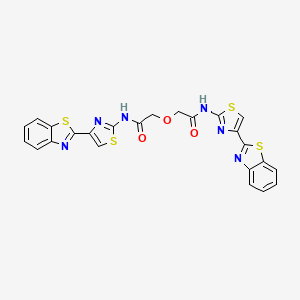 molecular formula C24H16N6O3S4 B2435795 2,2'-オキシビス(N-(4-(ベンゾ[d]チアゾール-2-イル)チアゾール-2-イル)アセトアミド) CAS No. 396725-02-3