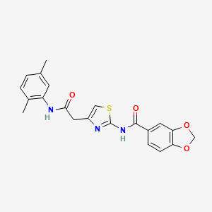 N-(4-(2-((2,5-dimethylphenyl)amino)-2-oxoethyl)thiazol-2-yl)benzo[d][1,3]dioxole-5-carboxamide