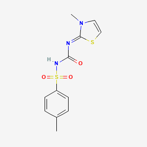 molecular formula C12H13N3O3S2 B2435802 3-[(2Z)-3-甲基-2,3-二氢-1,3-噻唑-2-亚烷基]-1-(4-甲基苯磺酰)脲 CAS No. 866011-11-2