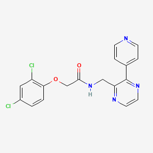 molecular formula C18H14Cl2N4O2 B2435807 2-(2,4-dichlorophenoxy)-N-{[3-(pyridin-4-yl)pyrazin-2-yl]methyl}acetamide CAS No. 2097861-88-4