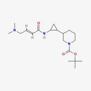 molecular formula C19H33N3O3 B2435808 Tert-butyl 3-[2-[[(E)-4-(dimethylamino)but-2-enoyl]amino]cyclopropyl]piperidine-1-carboxylate CAS No. 2411329-46-7
