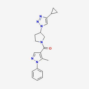 (3-(4-cyclopropyl-1H-1,2,3-triazol-1-yl)pyrrolidin-1-yl)(5-methyl-1-phenyl-1H-pyrazol-4-yl)methanone