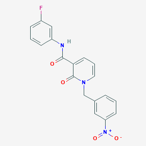 molecular formula C19H14FN3O4 B2435819 N-(3-fluorophenyl)-1-(3-nitrobenzyl)-2-oxo-1,2-dihydropyridine-3-carboxamide CAS No. 946332-08-7