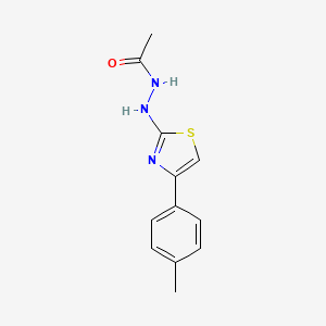 molecular formula C12H13N3OS B2435824 N'-[4-(4-メチルフェニル)-1,3-チアゾール-2-イル]アセトヒドラジド CAS No. 4872-74-6