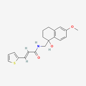 molecular formula C19H21NO3S B2435830 (E)-N-((1-hydroxy-6-methoxy-1,2,3,4-tetrahydronaphthalen-1-yl)methyl)-3-(thiophen-2-yl)acrylamide CAS No. 1904632-26-3