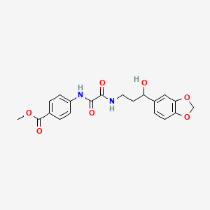 molecular formula C20H20N2O7 B2435846 Methyl 4-(2-((3-(benzo[d][1,3]dioxol-5-yl)-3-hydroxypropyl)amino)-2-oxoacetamido)benzoate CAS No. 1421515-77-6