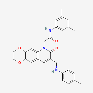 N-(3,5-dimethylphenyl)-2-(7-oxo-8-((p-tolylamino)methyl)-2,3-dihydro-[1,4]dioxino[2,3-g]quinolin-6(7H)-yl)acetamide