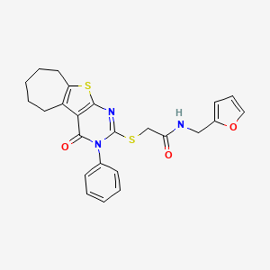 N-(furan-2-ylmethyl)-2-((4-oxo-3-phenyl-4,5,6,7,8,9-hexahydro-3H-cyclohepta[4,5]thieno[2,3-d]pyrimidin-2-yl)thio)acetamide