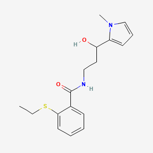 2-(ethylthio)-N-(3-hydroxy-3-(1-methyl-1H-pyrrol-2-yl)propyl)benzamide