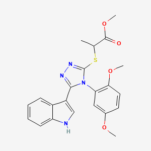 methyl 2-((4-(2,5-dimethoxyphenyl)-5-(1H-indol-3-yl)-4H-1,2,4-triazol-3-yl)thio)propanoate