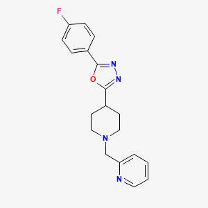 molecular formula C19H19FN4O B2435880 2-(4-氟苯基)-5-(1-(吡啶-2-基甲基)哌啶-4-基)-1,3,4-噁二唑 CAS No. 1351646-01-9