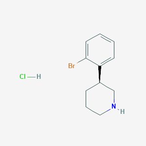 molecular formula C11H15BrClN B2435881 (3S)-3-(2-Bromophenyl)piperidine;hydrochloride CAS No. 2416257-97-9