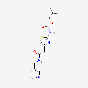 molecular formula C16H20N4O3S B2435884 异丁基(4-(2-氧代-2-((吡啶-3-基甲基)氨基)乙基)噻唑-2-基)氨基甲酸酯 CAS No. 946237-17-8