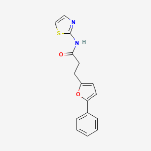 molecular formula C16H14N2O2S B2435891 3-(5-phenylfuran-2-yl)-N-(1,3-thiazol-2-yl)propanamide CAS No. 873886-04-5