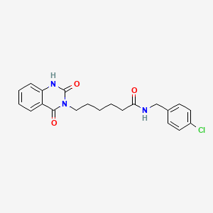 molecular formula C21H22ClN3O3 B2435893 N-[(4-chlorophenyl)methyl]-6-(2,4-dioxo-1H-quinazolin-3-yl)hexanamide CAS No. 896381-90-1