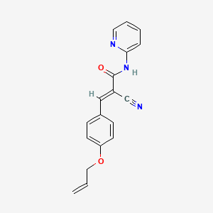 molecular formula C18H15N3O2 B2435894 (2E)-2-氰基-3-[4-(丙-2-烯-1-氧基)苯基]-N-(吡啶-2-基)丙-2-烯酰胺 CAS No. 496021-19-3