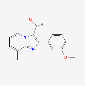 molecular formula C16H14N2O2 B2435903 2-(3-Methoxyphenyl)-8-methylimidazo[1,2-a]pyridine-3-carbaldehyde CAS No. 524724-69-4