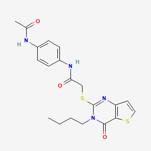 2-({3-butyl-4-oxo-3H,4H-thieno[3,2-d]pyrimidin-2-yl}sulfanyl)-N-(4-acetamidophenyl)acetamide