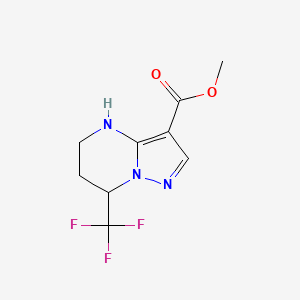 molecular formula C9H10F3N3O2 B2435929 Methyl 7-(trifluoromethyl)-4,5,6,7-tetrahydropyrazolo[1,5-a]pyrimidine-3-carboxylate CAS No. 2110163-16-9