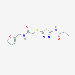 N-[5-[2-(furan-2-ylmethylamino)-2-oxoethyl]sulfanyl-1,3,4-thiadiazol-2-yl]propanamide