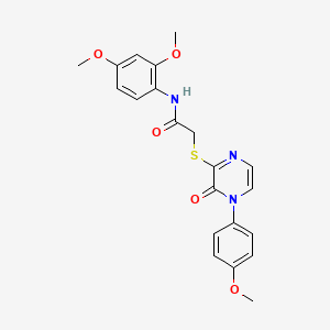 molecular formula C21H21N3O5S B2435933 N-(2,4-dimethoxyphenyl)-2-((4-(4-methoxyphenyl)-3-oxo-3,4-dihydropyrazin-2-yl)thio)acetamide CAS No. 895111-45-2