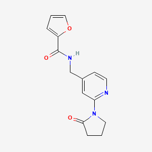 molecular formula C15H15N3O3 B2435938 N-((2-(2-oxopyrrolidin-1-yl)pyridin-4-yl)methyl)furan-2-carboxamide CAS No. 2034567-60-5