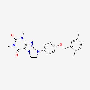 8-{4-[(2,5-Dimethylphenyl)methoxy]phenyl}-1,3-dimethyl-1,3,5-trihydroimidazoli dino[1,2-h]purine-2,4-dione