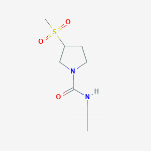 molecular formula C10H20N2O3S B2435960 N-(叔丁基)-3-(甲磺酰基)吡咯烷-1-甲酰胺 CAS No. 1448035-38-8