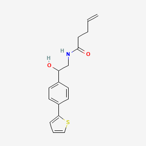 molecular formula C17H19NO2S B2435970 N-[2-Hydroxy-2-(4-thiophen-2-ylphenyl)ethyl]pent-4-enamide CAS No. 2380182-71-6