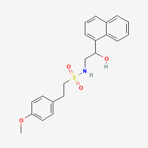 molecular formula C21H23NO4S B2435975 N-(2-羟基-2-(萘-1-基)乙基)-2-(4-甲氧基苯基)乙磺酰胺 CAS No. 1351648-32-2