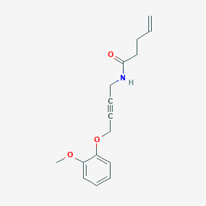 molecular formula C16H19NO3 B2435977 N-(4-(2-methoxyphenoxy)but-2-yn-1-yl)pent-4-enamide CAS No. 1428357-42-9