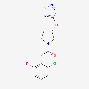 molecular formula C14H13ClFN3O2S B2435988 2-(2-氯-6-氟苯基)-1-[3-(1,2,5-噻二唑-3-氧基)吡咯烷-1-基]乙酮 CAS No. 2097928-72-6