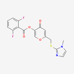 molecular formula C17H12F2N2O4S B2435995 6-(((1-methyl-1H-imidazol-2-yl)thio)methyl)-4-oxo-4H-pyran-3-yl 2,6-difluorobenzoate CAS No. 896309-04-9