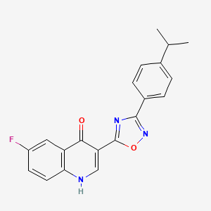 molecular formula C20H16FN3O2 B2435997 6-氟-3-(3-(4-异丙基苯基)-1,2,4-噁二唑-5-基)喹啉-4(1H)-酮 CAS No. 1260728-97-9