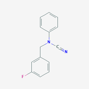 molecular formula C14H11FN2 B2436007 N-cyano-N-[(3-fluorophenyl)methyl]aniline CAS No. 1394683-75-0