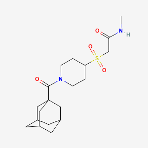 molecular formula C19H30N2O4S B2436008 2-((1-((3r,5r,7r)-adamantane-1-carbonyl)piperidin-4-yl)sulfonyl)-N-methylacetamide CAS No. 1798540-45-0