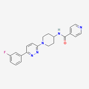 molecular formula C21H20FN5O B2436013 N-{1-[6-(3-フルオロフェニル)ピリダジン-3-イル]ピペリジン-4-イル}イソニコチンアミド CAS No. 1396843-50-7