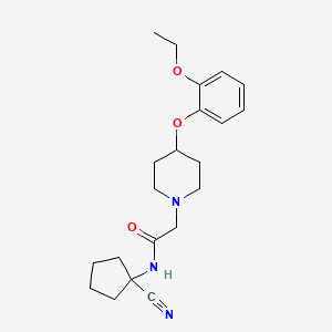 molecular formula C21H29N3O3 B2436016 N-(1-cyanocyclopentyl)-2-[4-(2-ethoxyphenoxy)piperidin-1-yl]acetamide CAS No. 1252283-38-7