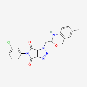 molecular formula C20H18ClN5O3 B2436037 2-[5-(3-chlorophenyl)-4,6-dioxo-4,5,6,6a-tetrahydropyrrolo[3,4-d][1,2,3]triazol-1(3aH)-yl]-N-(2,4-dimethylphenyl)acetamide CAS No. 1008012-58-5