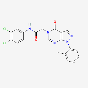 molecular formula C20H15Cl2N5O2 B2436060 N-(3,4-dichlorophenyl)-2-(4-oxo-1-(o-tolyl)-1H-pyrazolo[3,4-d]pyrimidin-5(4H)-yl)acetamide CAS No. 895014-22-9