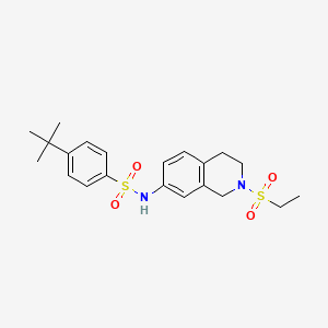 molecular formula C21H28N2O4S2 B2436063 4-(tert-butyl)-N-(2-(ethylsulfonyl)-1,2,3,4-tetrahydroisoquinolin-7-yl)benzenesulfonamide CAS No. 954702-07-9